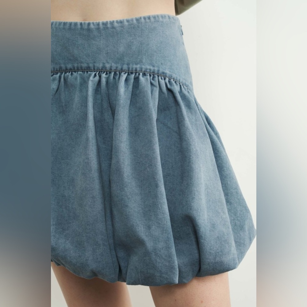 Bubble Denim Blue Women's Skirt